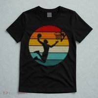 Basketball Player Dunk Retro Sunset T-Shirt thumb 5