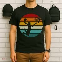 Basketball Player Dunk Retro Sunset T-Shirt thumb 6