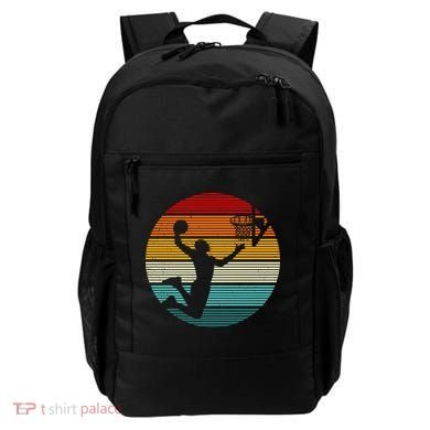 Basketball Player Dunk Retro Sunset Backpack