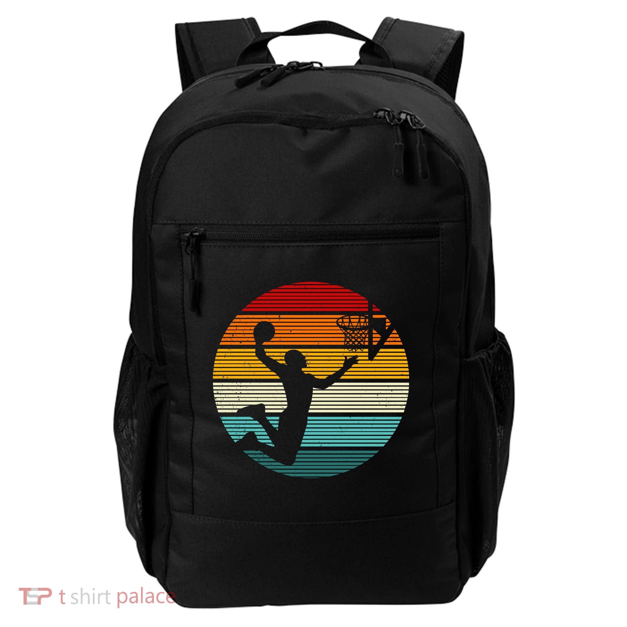 Basketball Player Dunk Retro Sunset Backpack