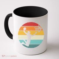 Basketball Player Dunk Retro Sunset Coffee Mug thumb 0