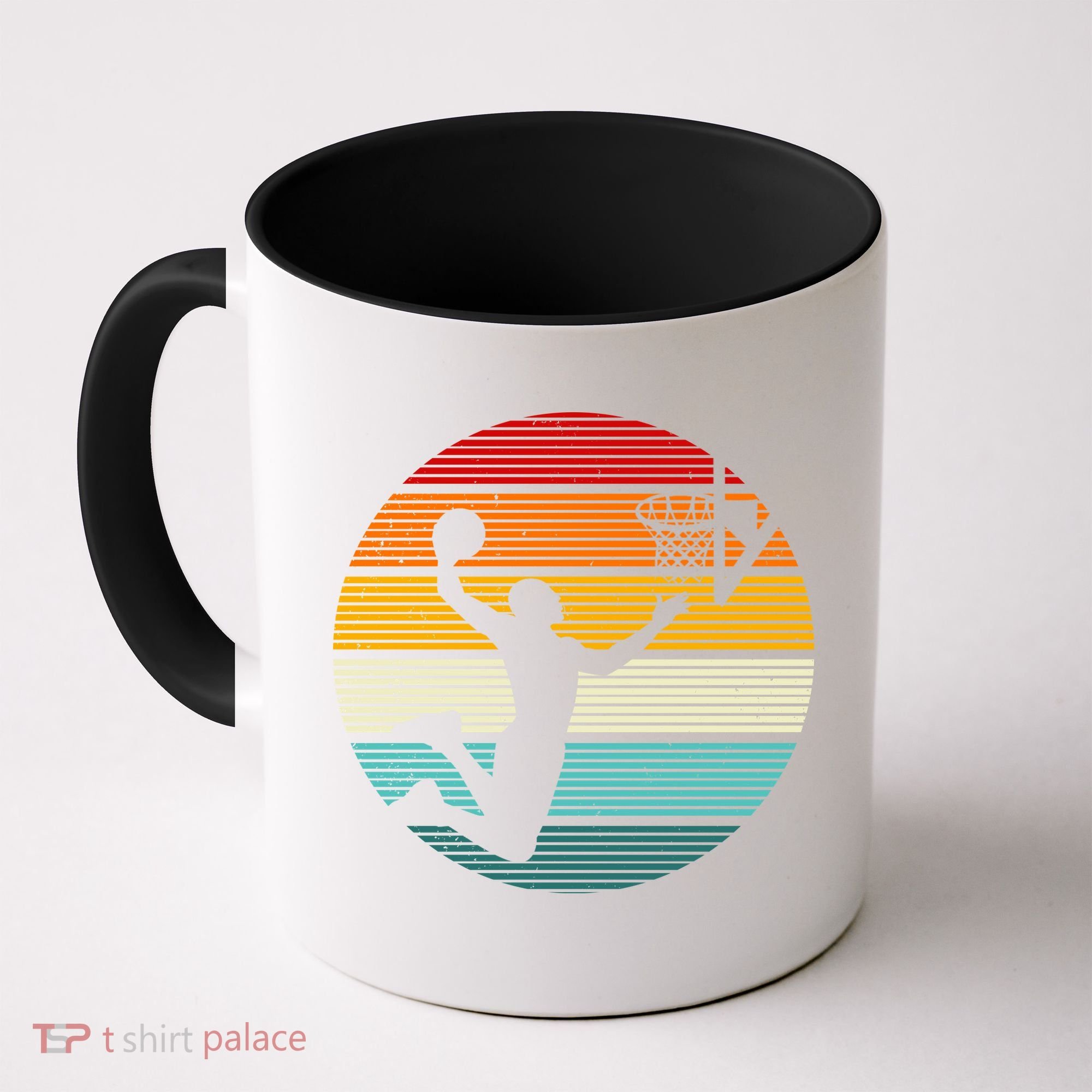 Basketball Player Dunk Retro Sunset Coffee Mug