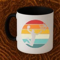 Basketball Player Dunk Retro Sunset Coffee Mug thumb 2