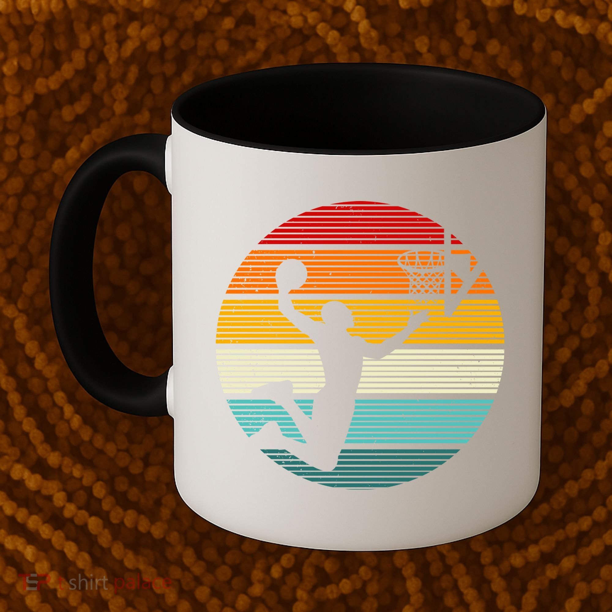 Basketball Player Dunk Retro Sunset Coffee Mug