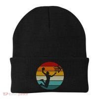 Basketball Player Dunk Retro Sunset Beanie thumb 0