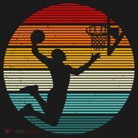 Basketball Player Dunk Retro Sunset Polo thumb 3