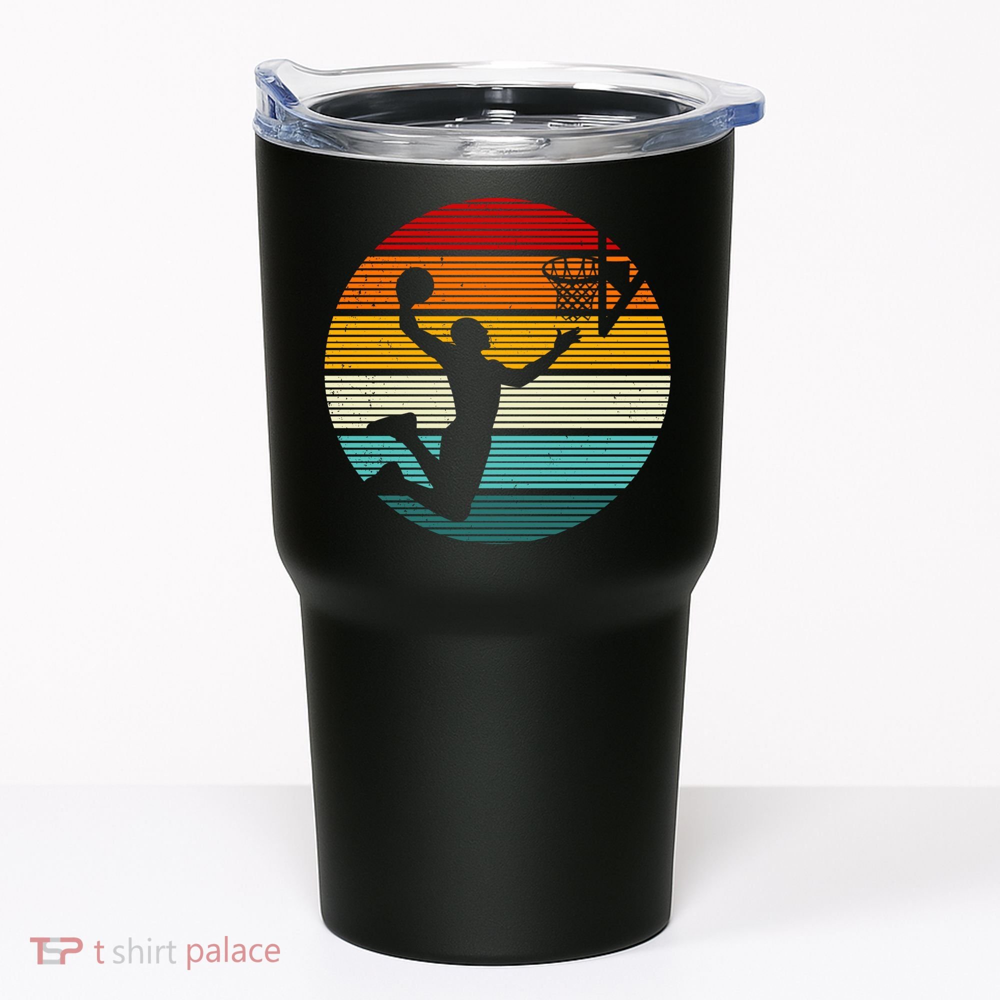 Basketball Player Dunk Retro Sunset Tumbler