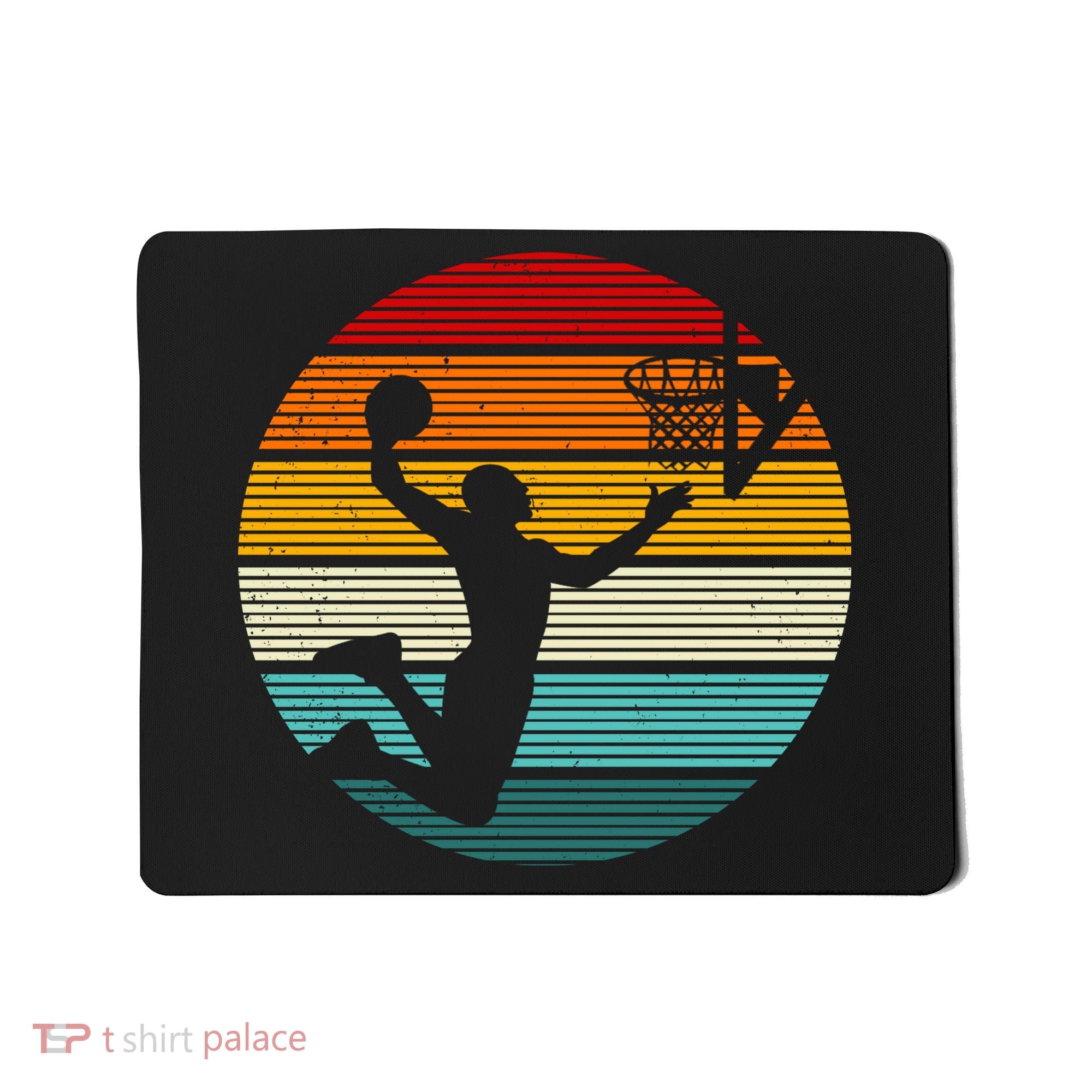 Basketball Player Dunk Retro Sunset Mousepad