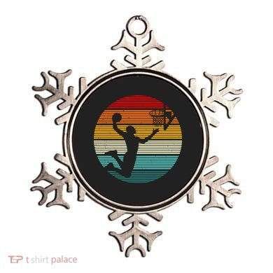 Basketball Player Dunk Retro Sunset Ornament