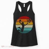 Basketball Player Dunk Retro Sunset Women's Tank Top thumb 0