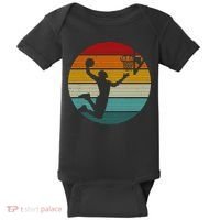 Basketball Player Dunk Retro Sunset Baby Bodysuit thumb 0