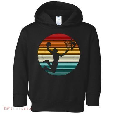 Basketball Player Dunk Retro Sunset Toddler Hoodie