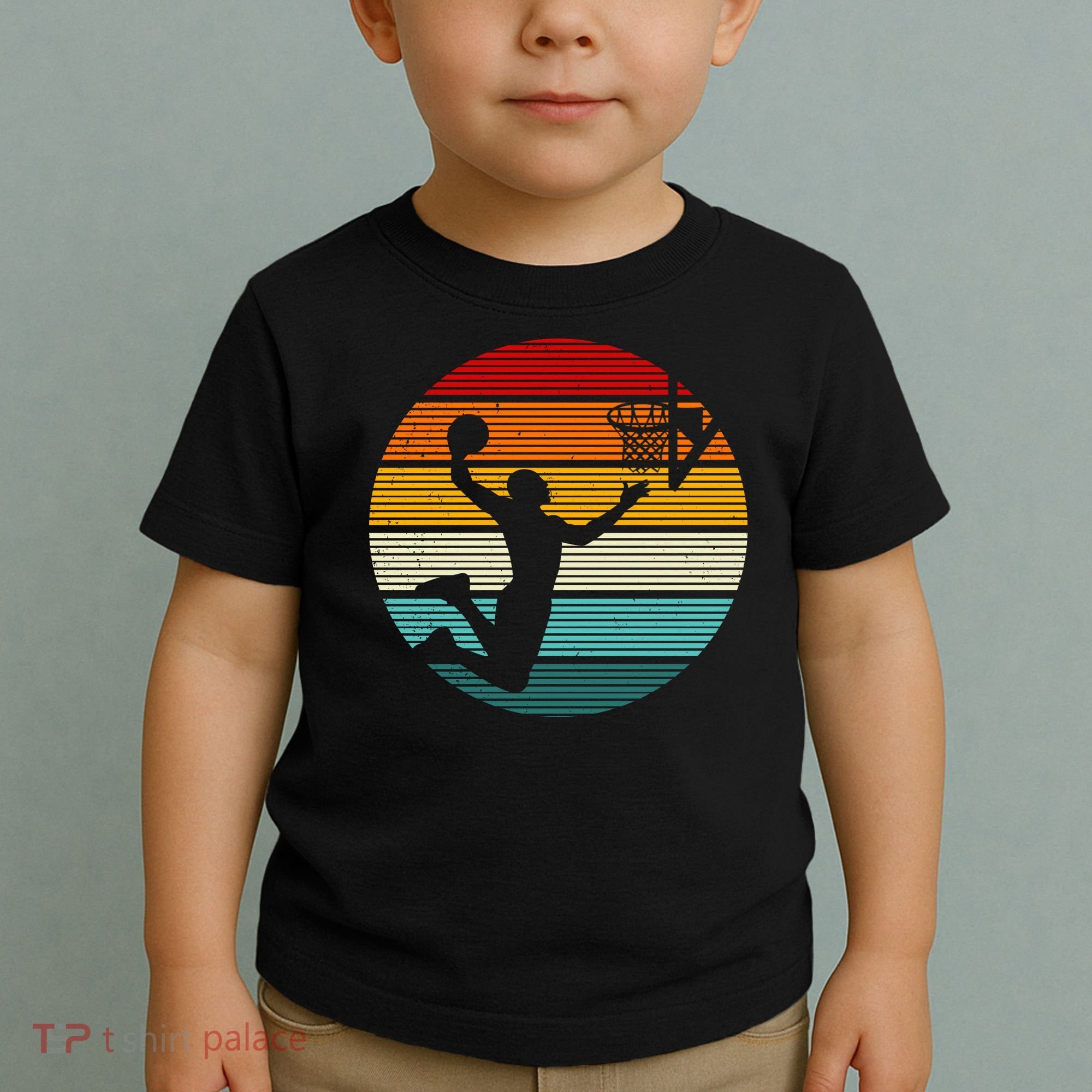 Basketball Player Dunk Retro Sunset Toddler T-Shirt