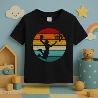 Basketball Player Dunk Retro Sunset Toddler T-Shirt thumb 3