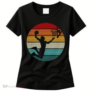 Basketball Player Dunk Retro Sunset Women's T-Shirt