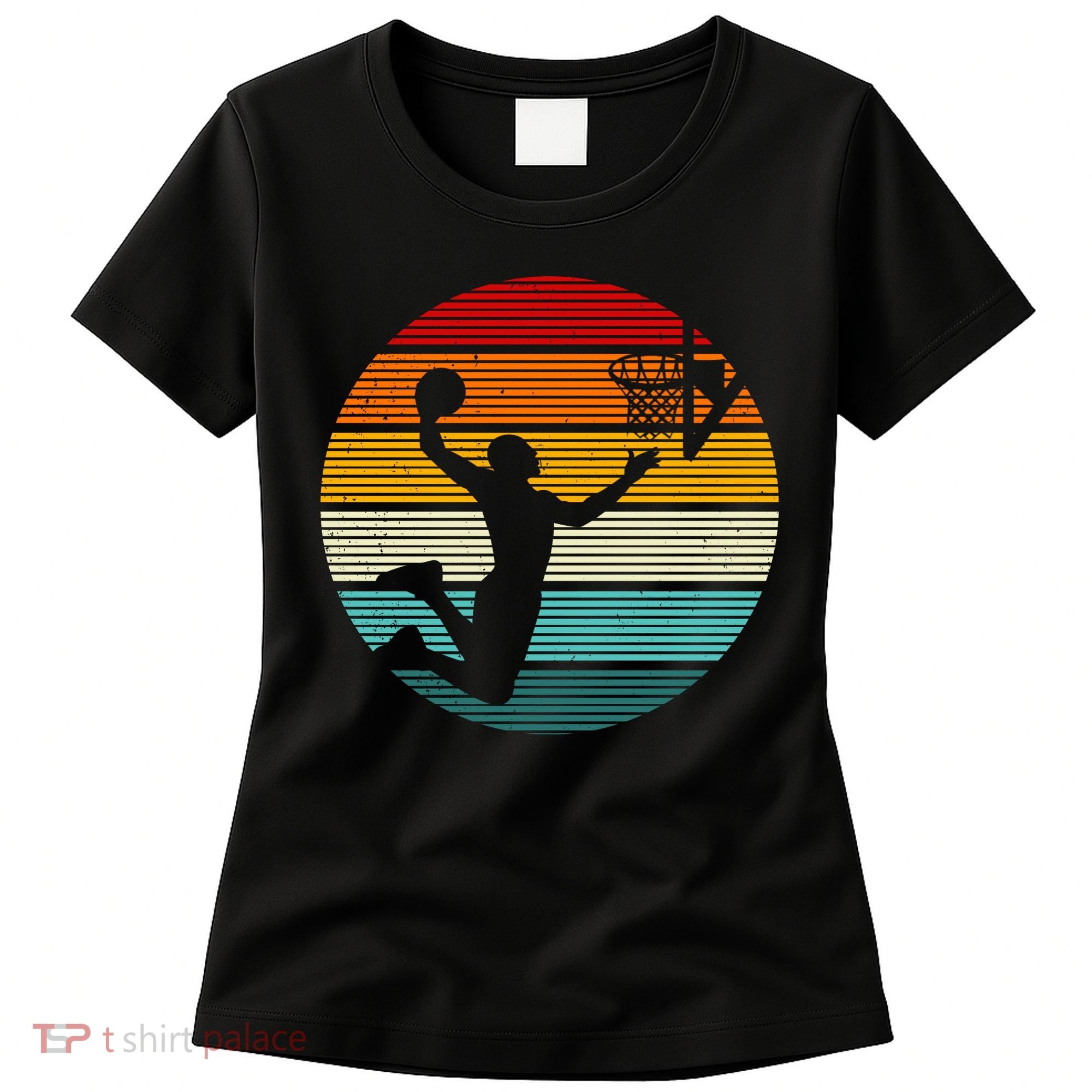 Basketball Player Dunk Retro Sunset Women's T-Shirt