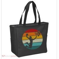 Basketball Player Dunk Retro Sunset Tote Bag thumb 2