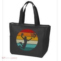 Basketball Player Dunk Retro Sunset Tote Bag thumb 3