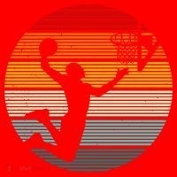 Basketball Player Dunk Retro Sunset Santa Hat thumb 1