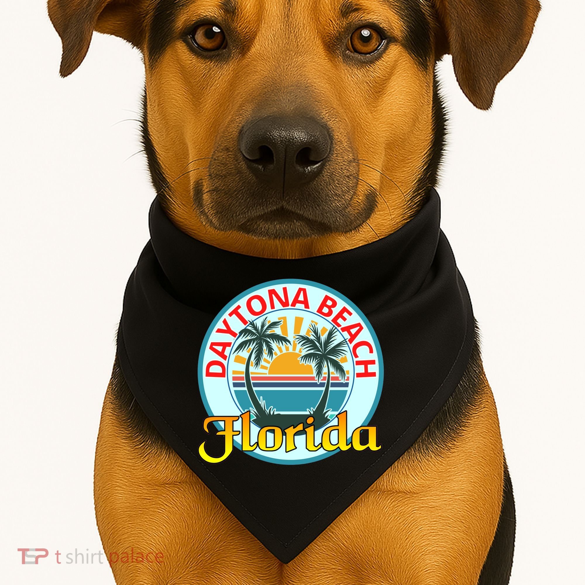 Beach Please Daytona Beach Florida Beach Spring Break Gift USA-Made Doggie Bandana