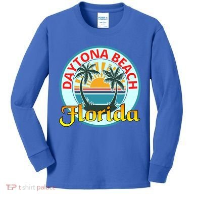 Beach Please Daytona Beach Florida Beach Spring Break Gift Kids Long Sleeve Shirt