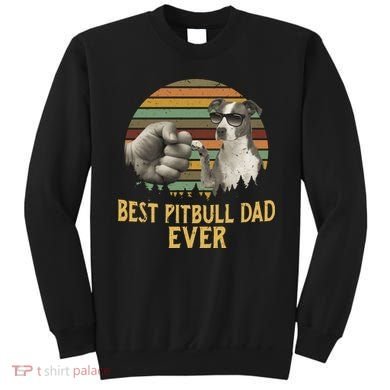 Best Pitbull Dad Ever Vintage Sunset Retro Sweatshirt