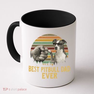 Best Pitbull Dad Ever Vintage Sunset Retro Coffee Mug