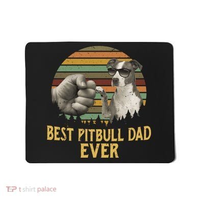 Best Pitbull Dad Ever Vintage Sunset Retro Mousepad