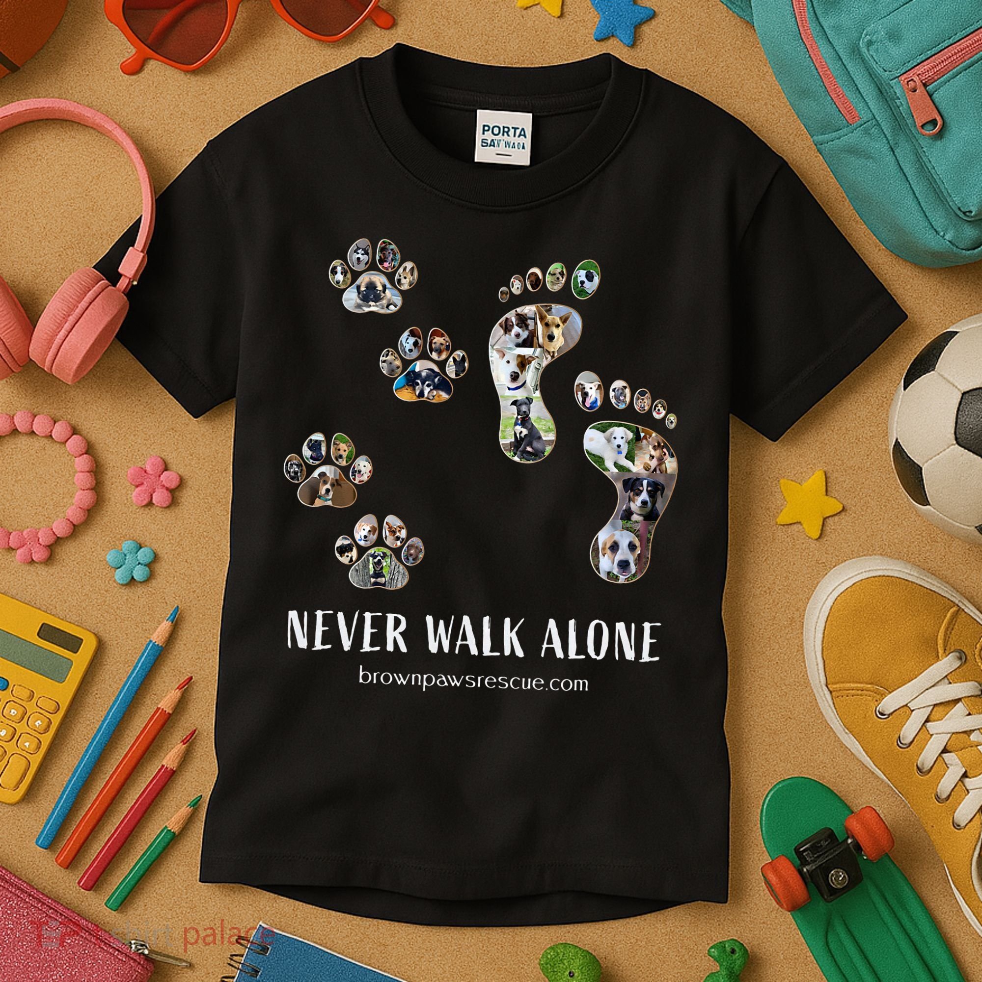 Brown Paws Dog Rescue Kids T-Shirt
