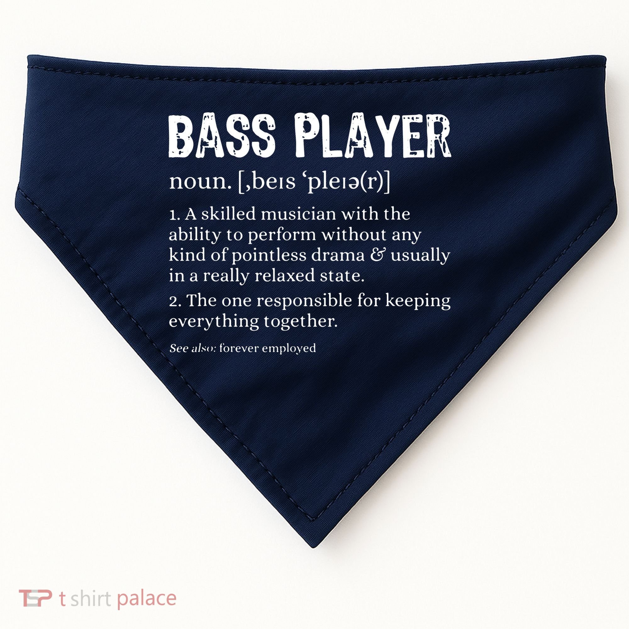 Bass Player Definition Bassist Gift For Musicians USA-Made Doggie Bandana