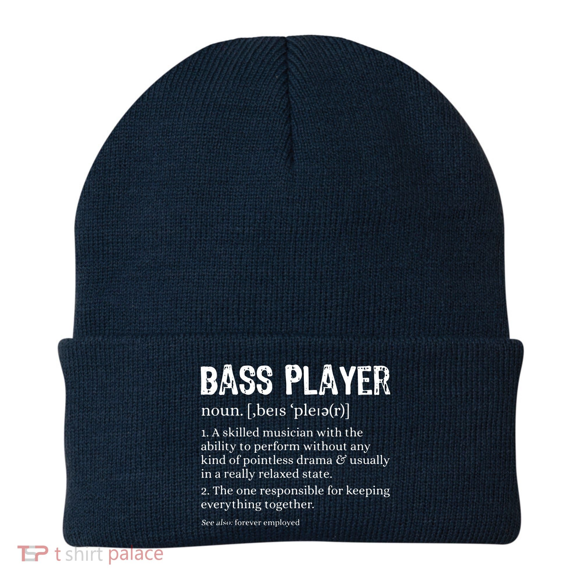 Bass Player Definition Bassist Gift For Musicians Beanie