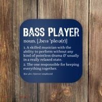 Bass Player Definition Bassist Gift For Musicians Coaster thumb 0