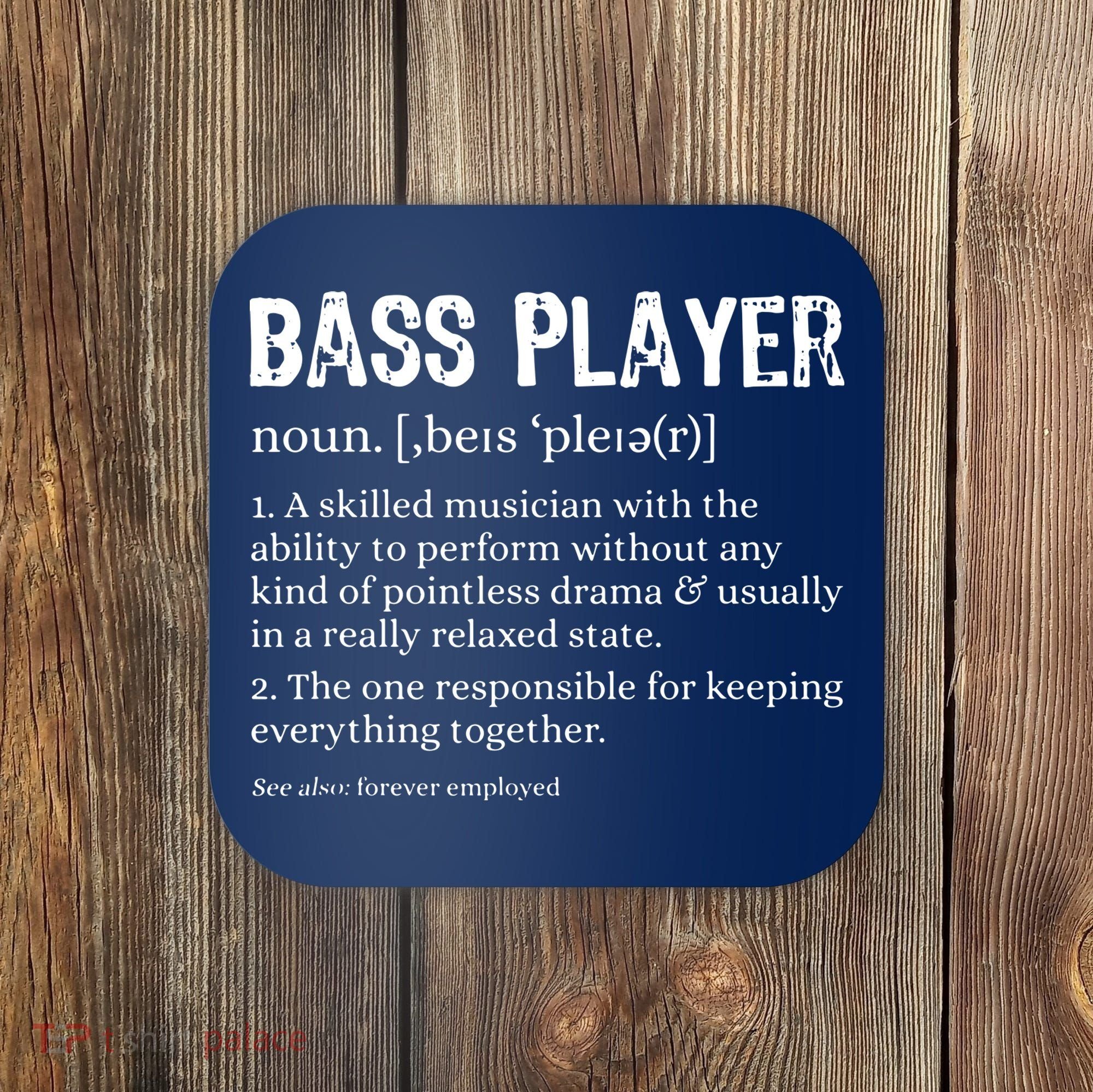 Bass Player Definition Bassist Gift For Musicians Coaster