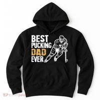 Best Pucking Dad Ever Retro Ice Hockey Coach On Father's Day Hoodie thumb 0