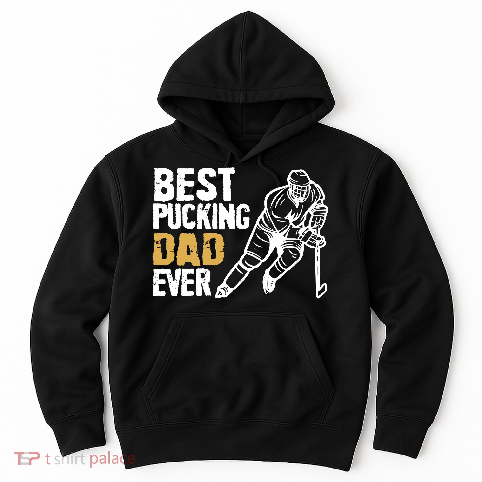 Best Pucking Dad Ever Retro Ice Hockey Coach On Father's Day Hoodie