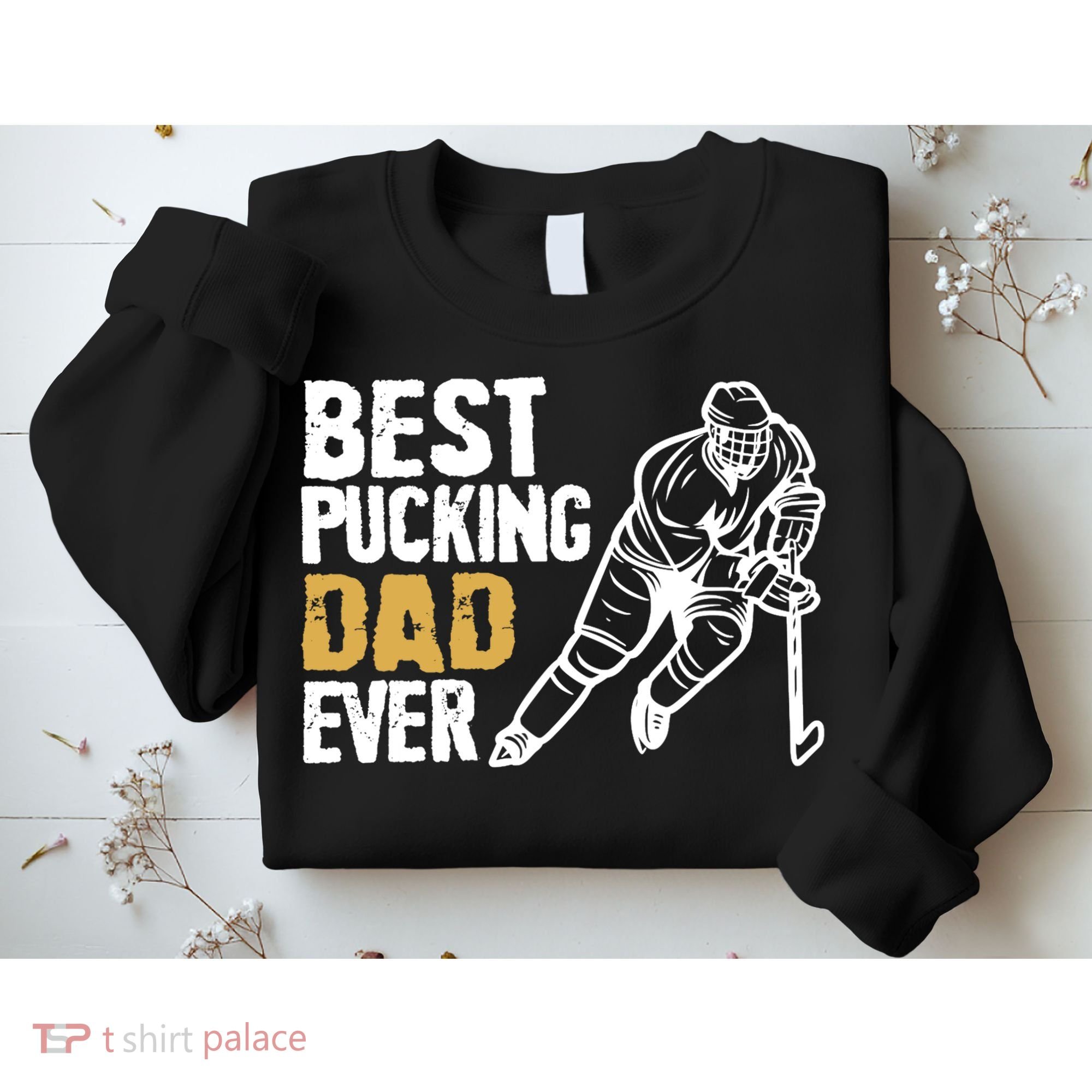 Best Pucking Dad Ever Retro Ice Hockey Coach On Father's Day Sweatshirt