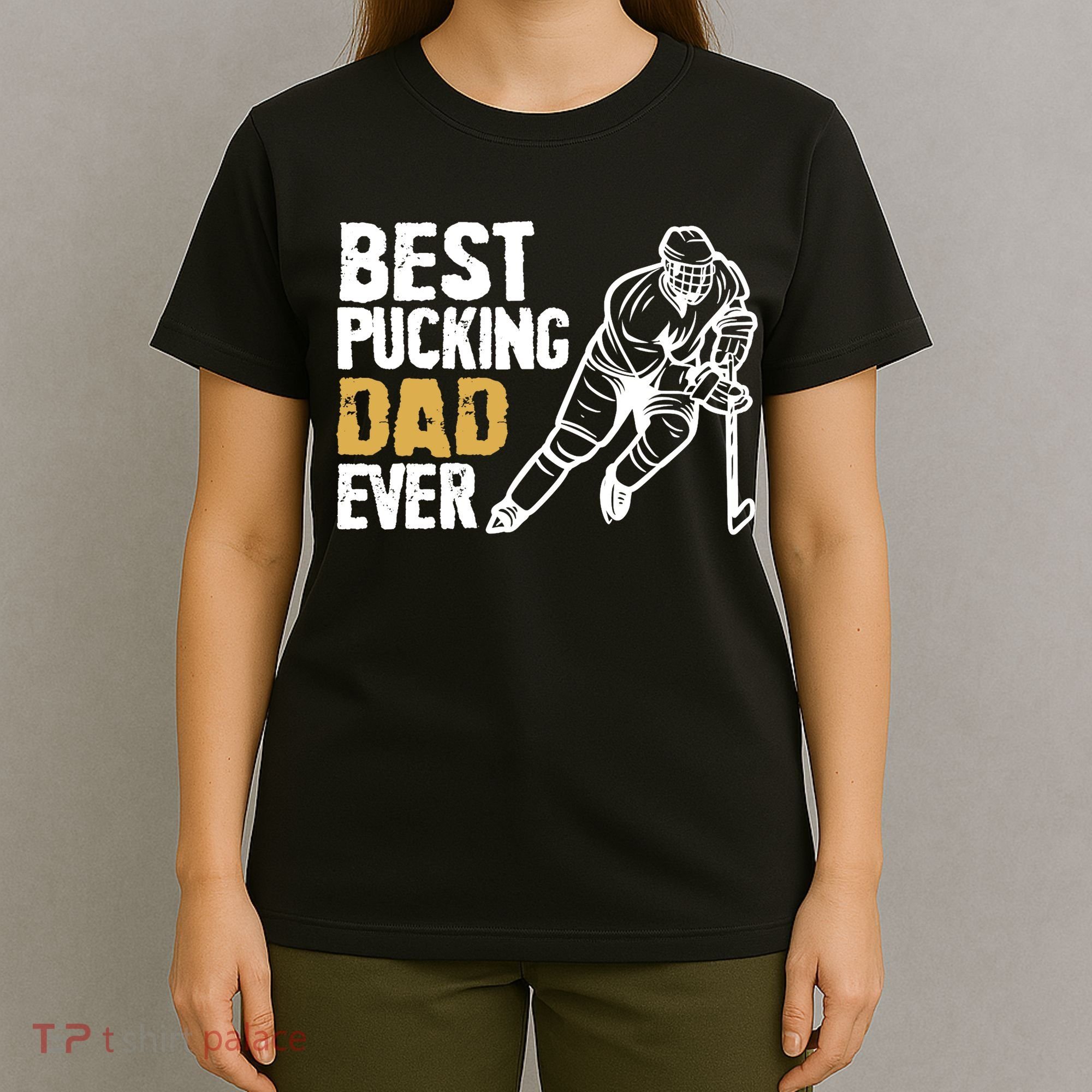 Best Pucking Dad Ever Retro Ice Hockey Coach On Father's Day T-Shirt