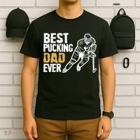 Best Pucking Dad Ever Retro Ice Hockey Coach On Father's Day T-Shirt thumb 6