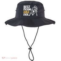 Best Pucking Dad Ever Retro Ice Hockey Coach On Father's Day Bucket Hat thumb 0