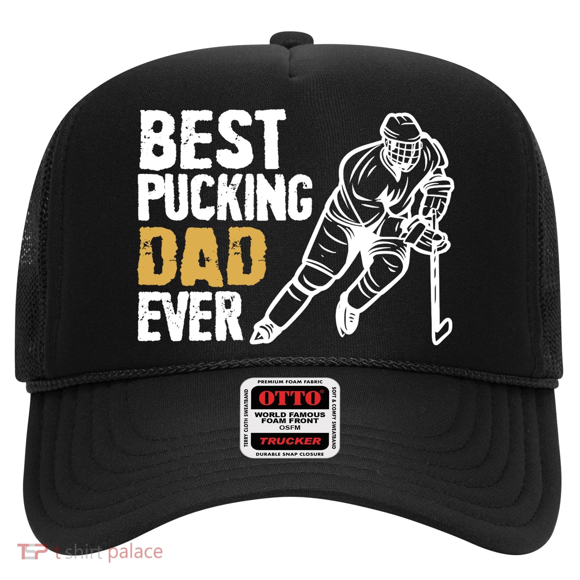 Best Pucking Dad Ever Retro Ice Hockey Coach On Father's Day Hat