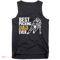 Best Pucking Dad Ever Retro Ice Hockey Coach On Father's Day Tank Top thumb 0