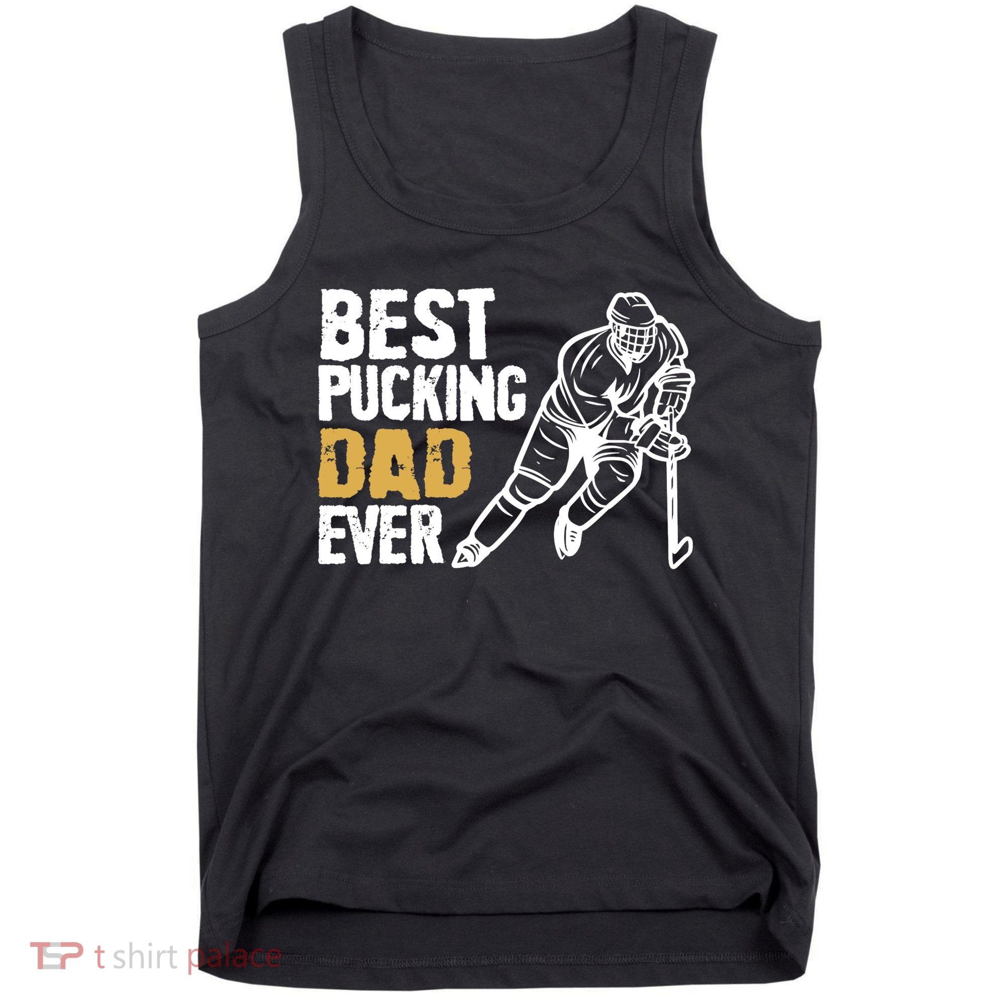 Best Pucking Dad Ever Retro Ice Hockey Coach On Father's Day Tank Top