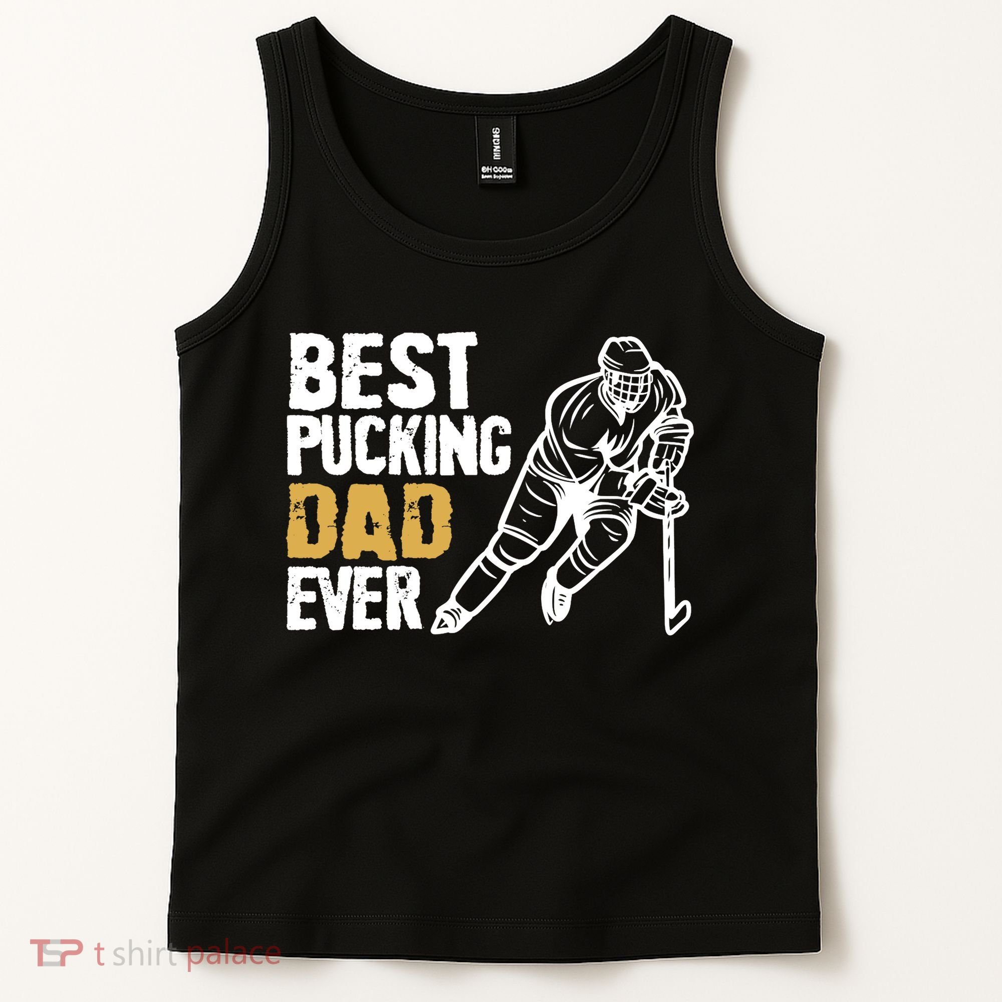 Best Pucking Dad Ever Retro Ice Hockey Coach On Father's Day Tank Top