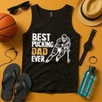 Best Pucking Dad Ever Retro Ice Hockey Coach On Father's Day Tank Top thumb 4