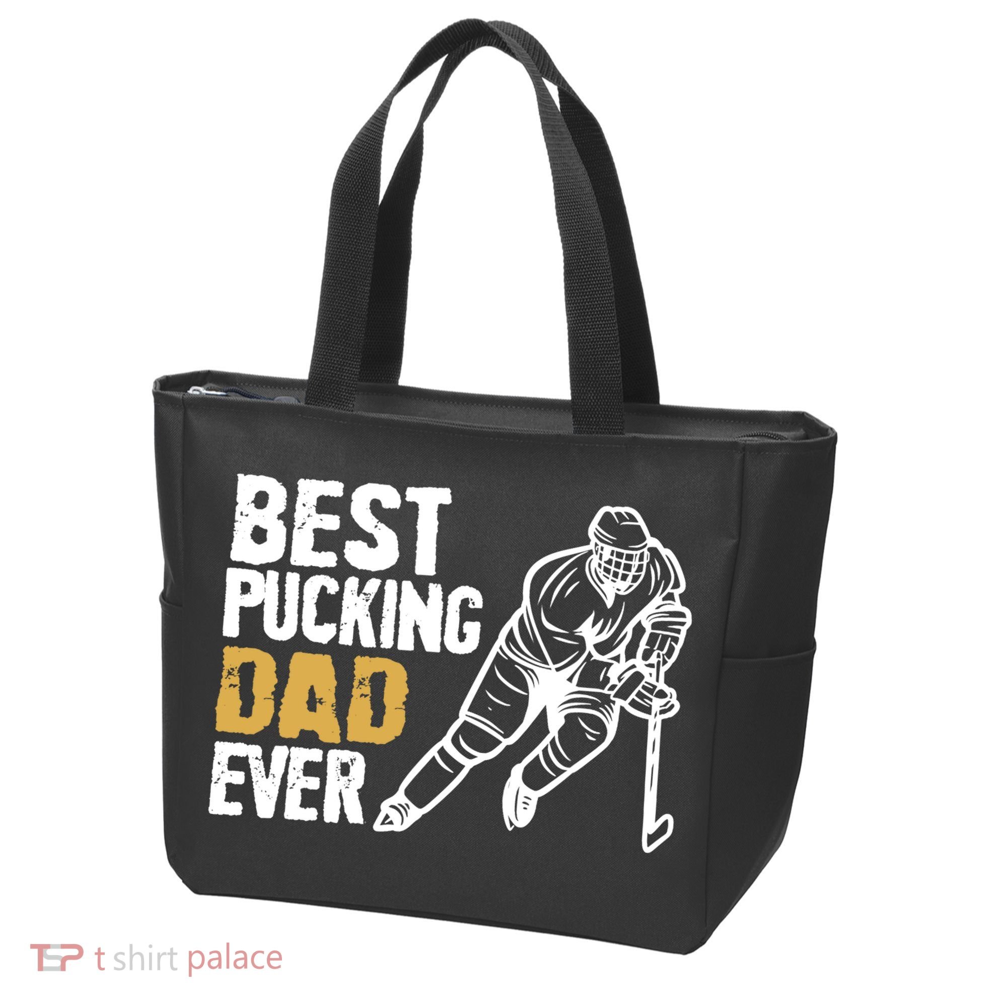 Best Pucking Dad Ever Retro Ice Hockey Coach On Father's Day Tote Bag