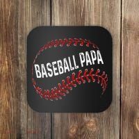 Baseball Papa Dad My Favorite Baseball Player Calls Me Coaster thumb 0