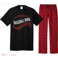 Baseball Papa Dad My Favorite Baseball Player Calls Me Pajama Set thumb 0