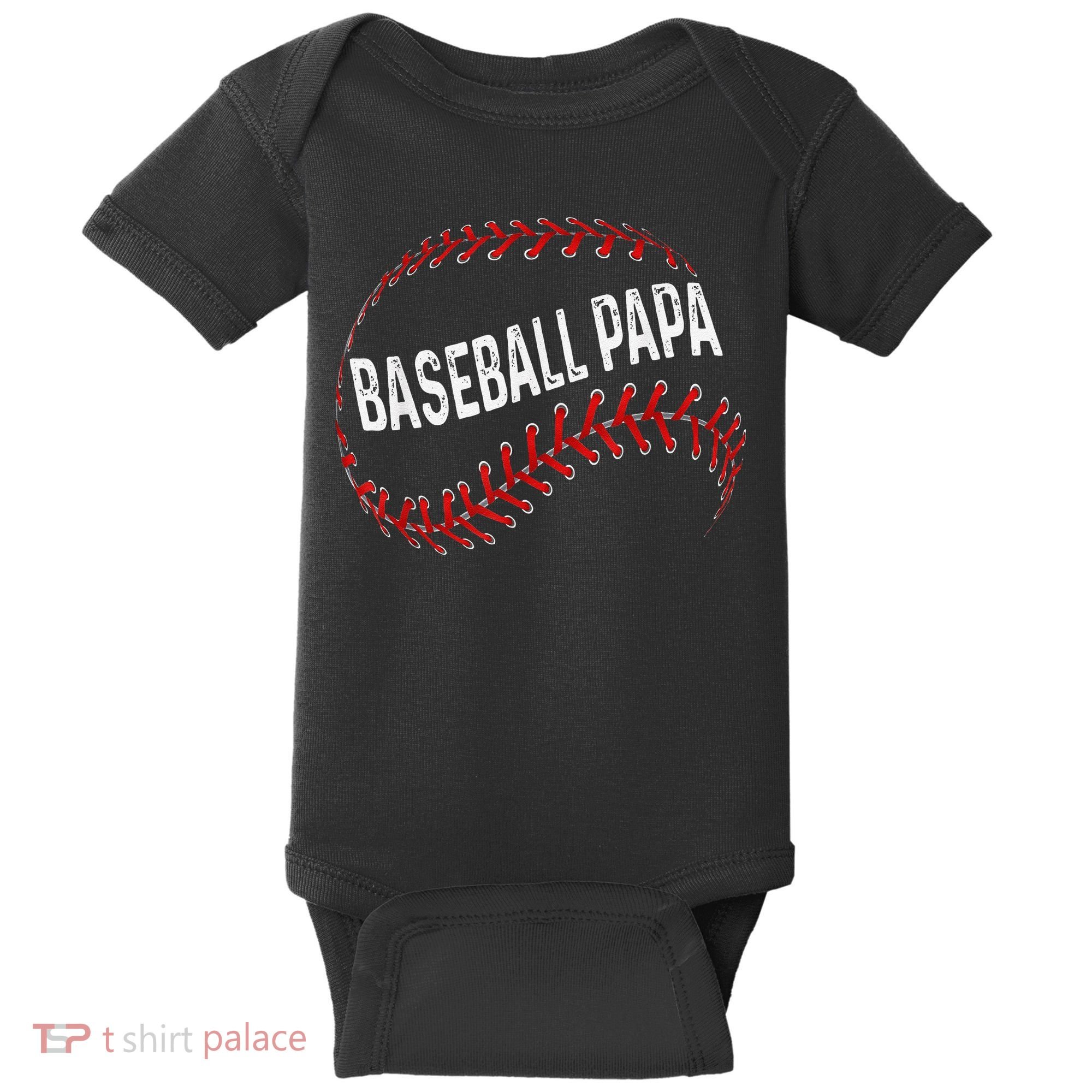 Baseball Papa Dad My Favorite Baseball Player Calls Me Baby Bodysuit