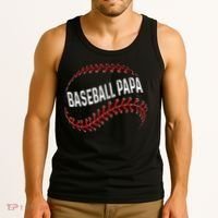 Baseball Papa Dad My Favorite Baseball Player Calls Me Tank Top thumb 3