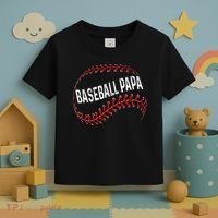 Baseball Papa Dad My Favorite Baseball Player Calls Me Toddler T-Shirt thumb 3